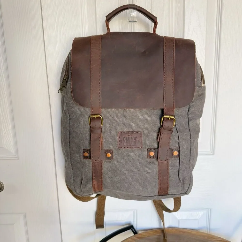 Rugged canvas hipster adventure backpack - Picture 1 of 16